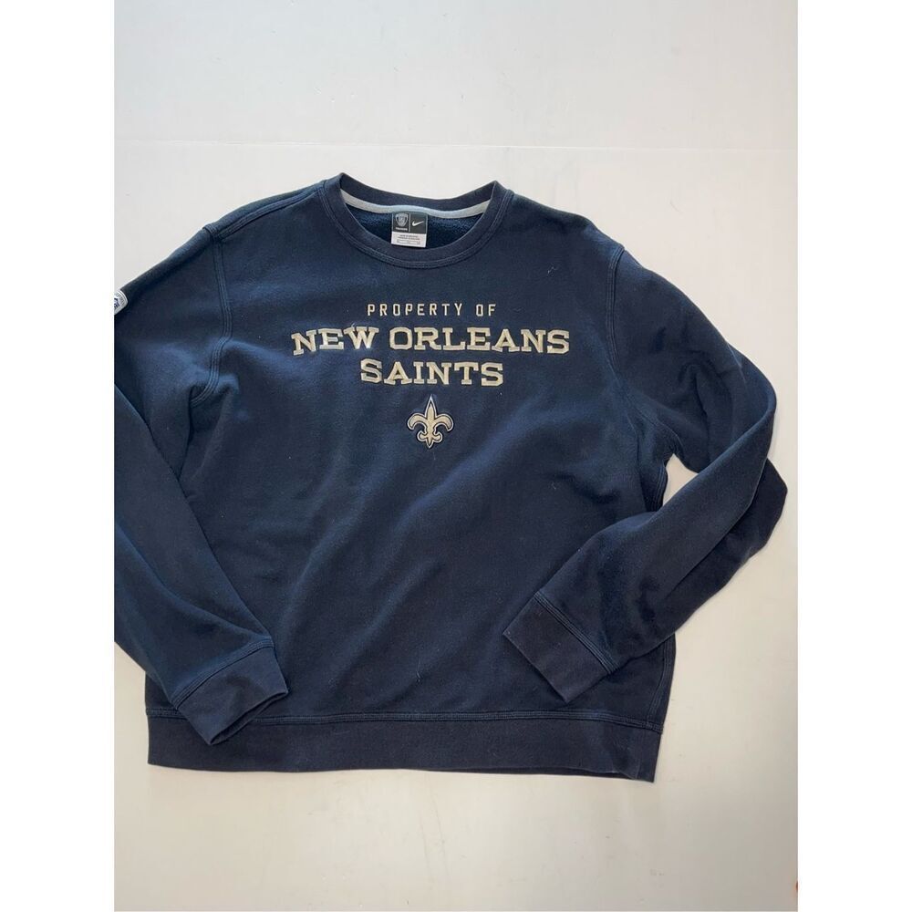 Mens Nike NFL‎ Saints Long Sleeve Pull Over Sweatshirt XL A30